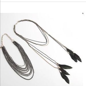 Stella & Dot 3-in-1 Boho Feather Necklace